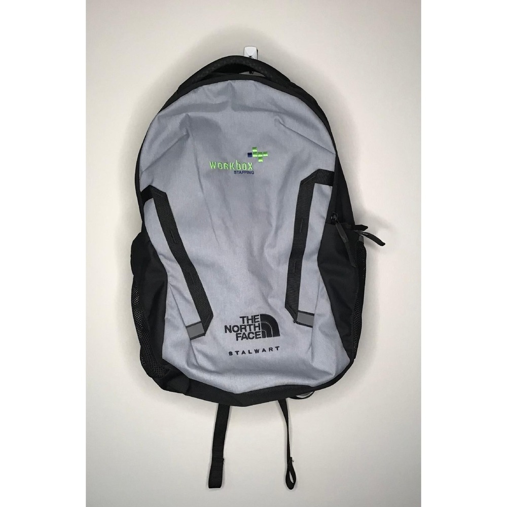 The North Face Stalwart Backpack Gray Black Laptop Bag Workbox Staffing Logo New - Picture 10 of 10